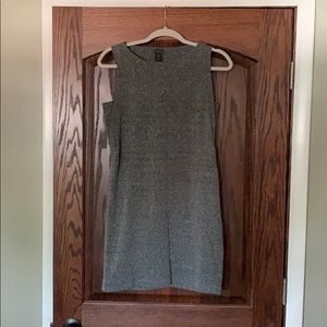 Grey sleeveless sweater dress